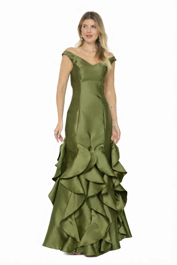 Vestido Rubia Zibeline Saia Em Babados