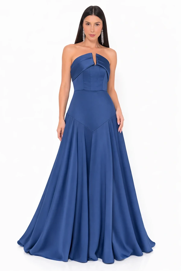 Vestido Edna contemporaneo Longo Em New Span