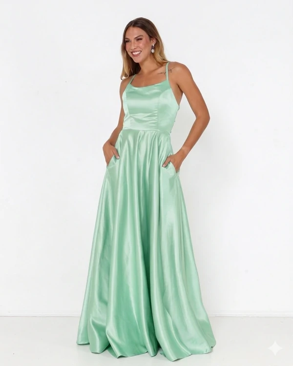 Vestido Zilma Alça Fina Em Cetim