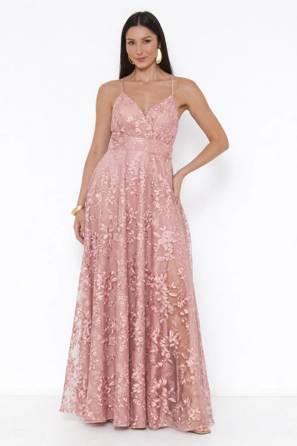 Vestido Jordana Em Tule Bordado Nice