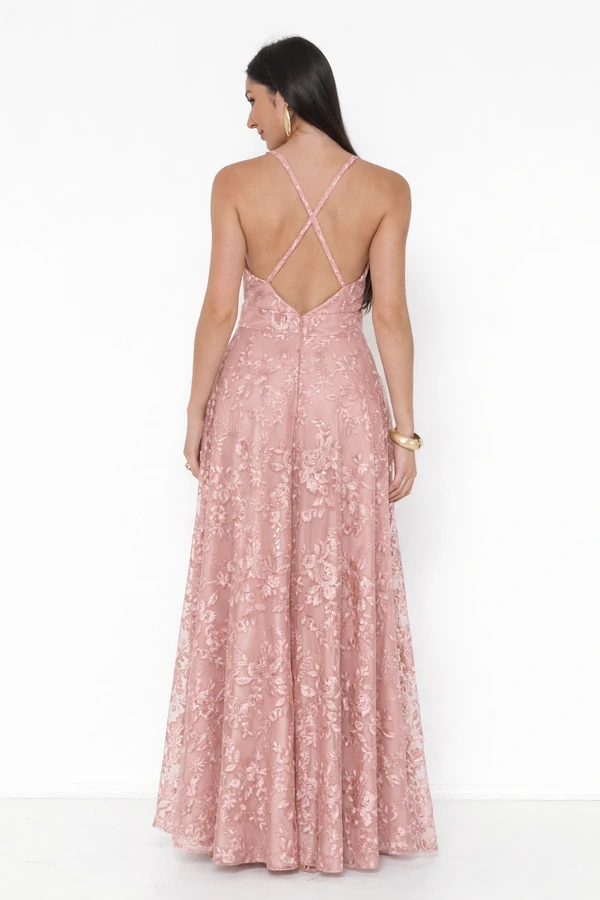 Vestido Jordana Em Tule Bordado Nice