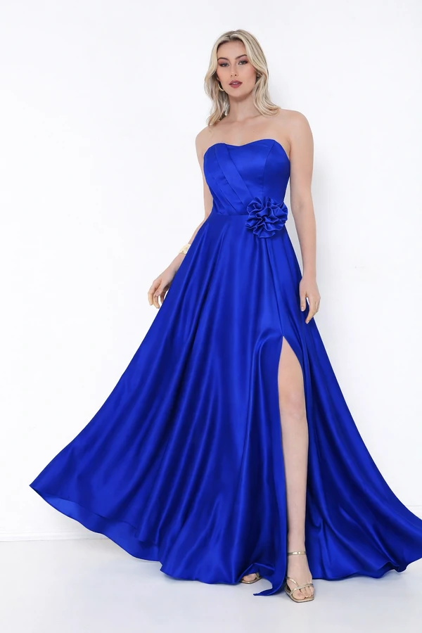 Vestido Paola Flor Sem Alca Em Cetil Bucol