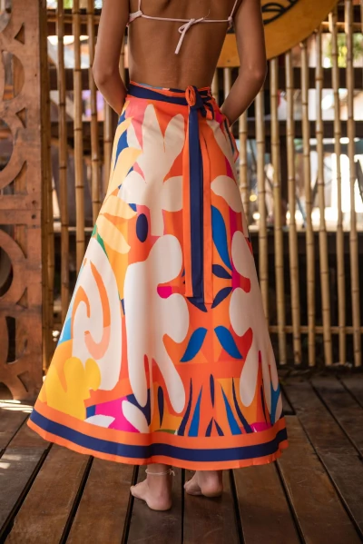 Saia Pareô Estampada