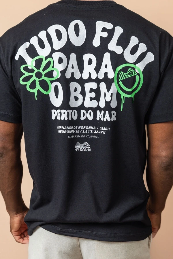 Camiseta de algodão Premium Tudo Flui