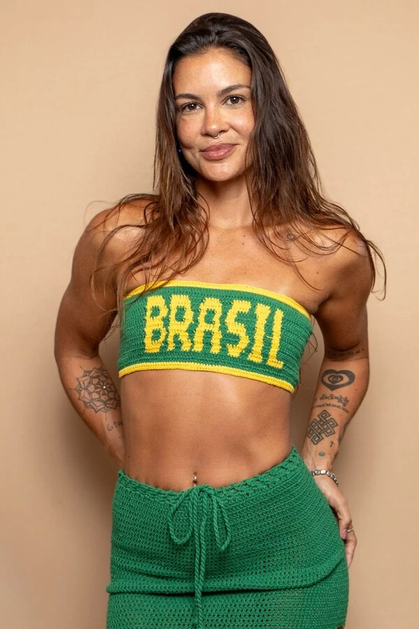 Top Faixa Crochê Brasil