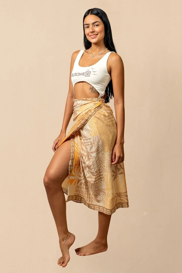 Saia Pareô Reta Estampada