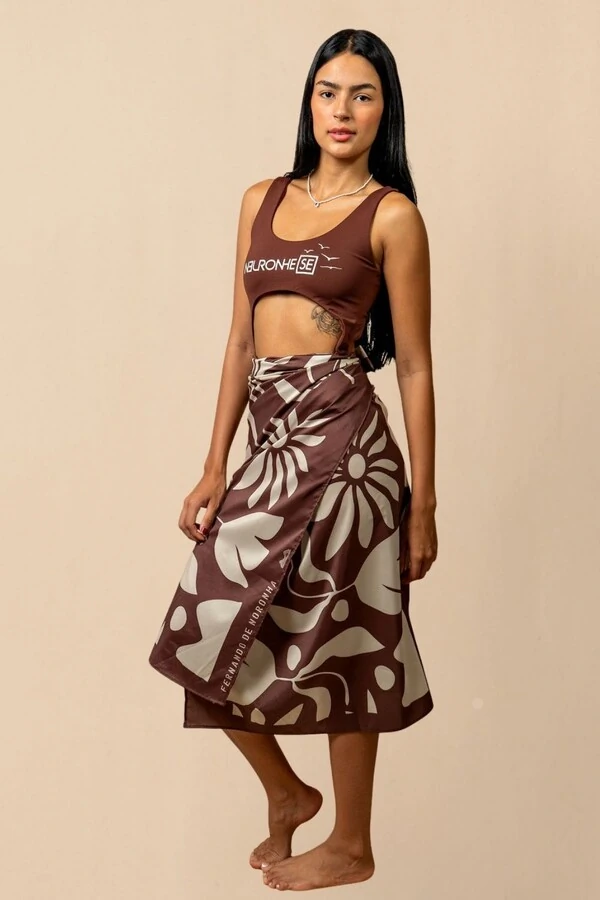 Saia Pareô Reta Estampada