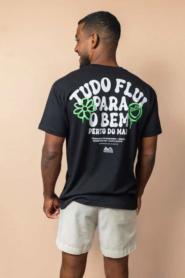 Camiseta de algodão Premium Tudo Flui