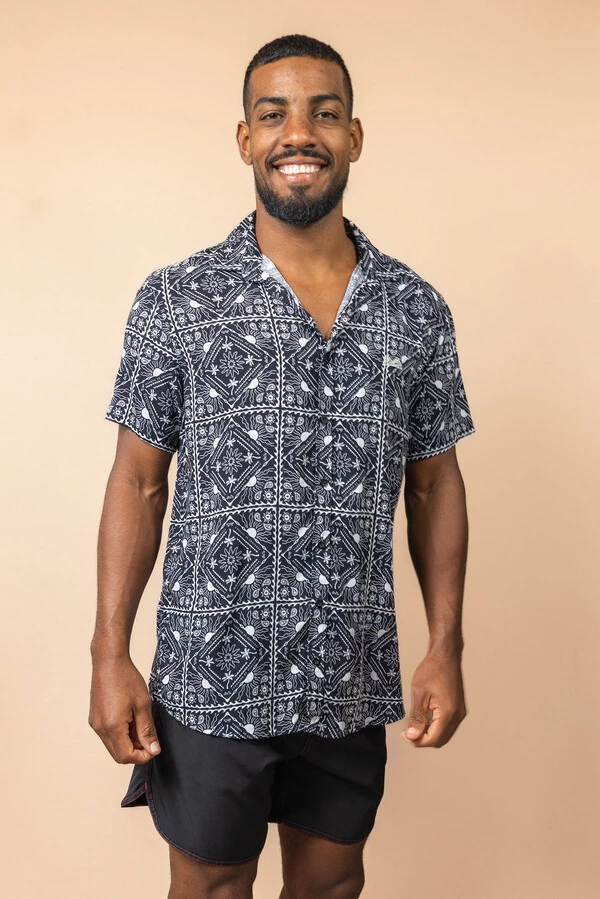 Camisa de botão Estampada
