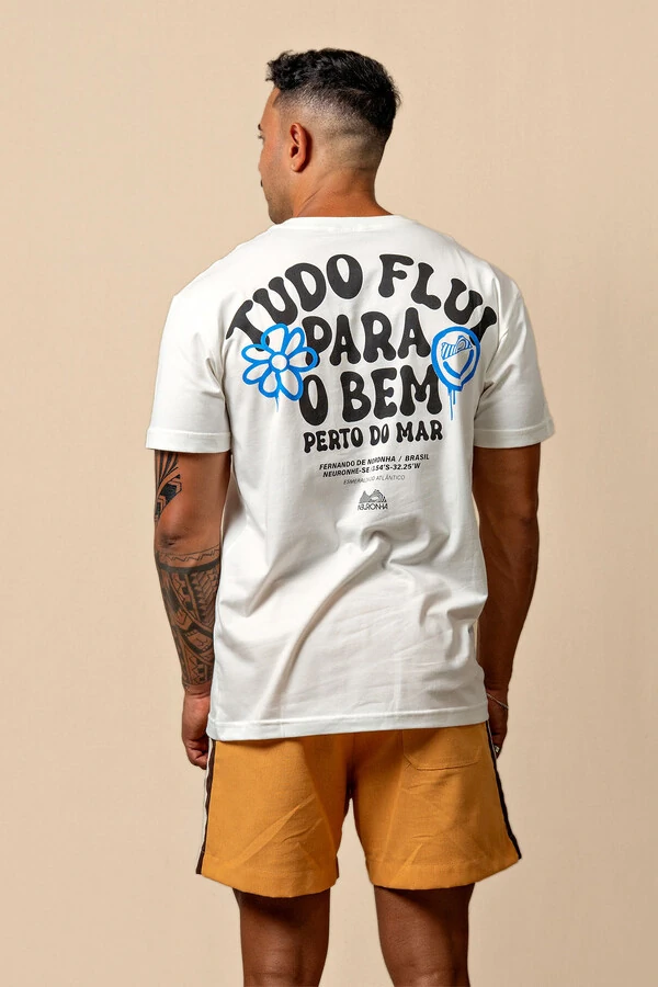 Camiseta de algodão Premium Tudo Flui