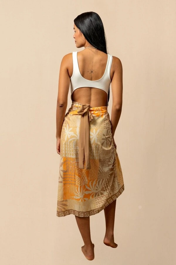 Saia Pareô Reta Estampada