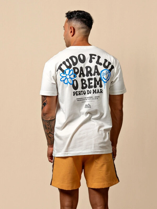 Camiseta de algodão Premium Tudo Flui