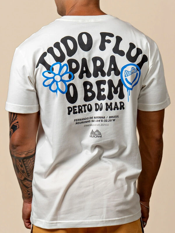 Camiseta de algodão Premium Tudo Flui