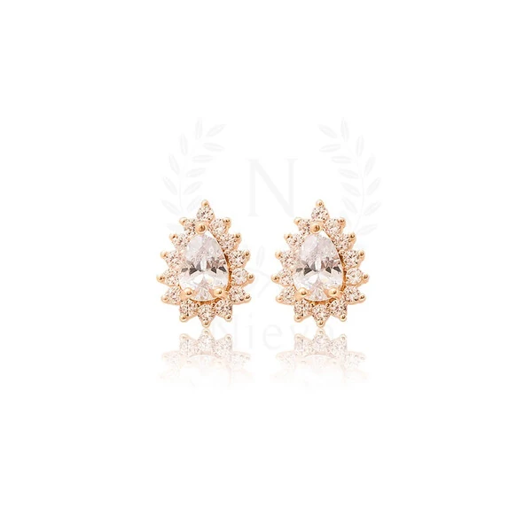 Brinco Gotinha Eva White Ouro
