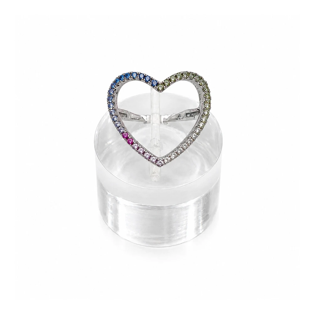 Foto Anel Colorful Heart Prata 925