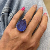 Anel Gota Tanzanita Fusion Ajustável