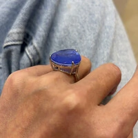 Anel Gota Tanzanita Fusion Ajustável