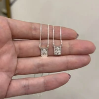 Escapulário Tradicional Sagrado Coração e Nsra. do Carmo 60cm Prata 925