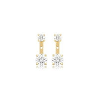 Brinco Ear Jacket Duas Zircônias com Ajuste