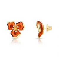Brinco Flor Marrom