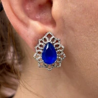 Brinco Gota Safira Prata 925