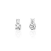 Brinco Duas Zircônias Quadradas