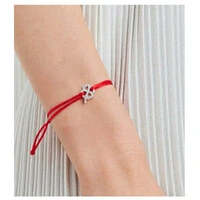 Pulseira Fio Encerado Trevo Prata 925