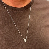 Escapulário Tradicional Sagrado Coração e Nsra. do Carmo 60cm Prata 925