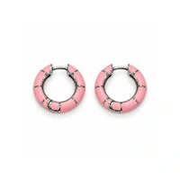 Argola Esmaltada Rosa M Prata 925