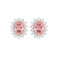 Brinco Rosa Cravejado