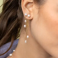 Brinco Correntes Pérolas