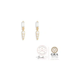 Brinco Navete e Gota Pendurada - Moissanite