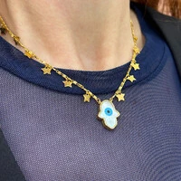 Colar Estrelas, Mão de Fátima e Olho Grego