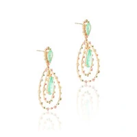 Brinco Gota Turmalina e Zircônias Rainbow