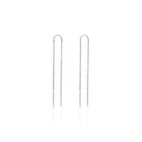 Brinco Duas Correntes 6cm Prata 925