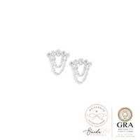 Brinco Cinco Pontos de Luz com Correntes - Moissanite