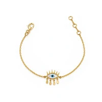 Pulseira Olho Grego Gotinhas Prata 925