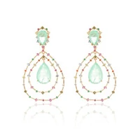 Brinco Gota Turmalina e Zircônias Rainbow