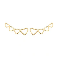 Brinco Ear cuff 4 Corações
