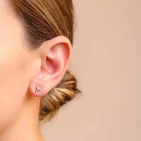 Brinco Losango e Pontinho de Luz Prata 925