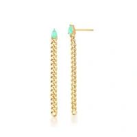 Brinco Corrente Gota Turmalina