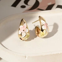 Argola Gota Flores Esmaltadas