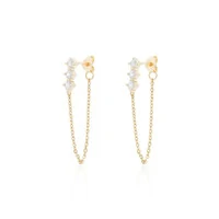 Brinco Ear Line Pontos de Luz Prata 925