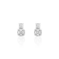 Brinco Duas Zircônias Quadradas