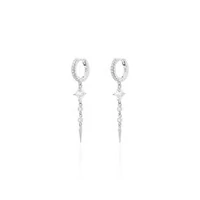 Argola Cravejada e Pingente com Zircônias Prata 925