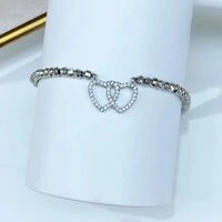 Pulseira Corações e Cristais Prata 925