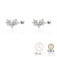 Brinco Moissanite Três Flores