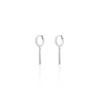 Argola Pingente Palito Cravejado Prata 925