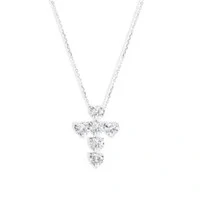 Colar Cruz de Corações Prata 925