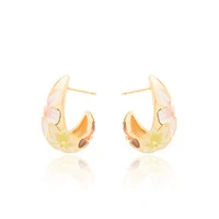 Argola Gota Flores Esmaltadas